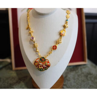 Dusk enamel colorful deer multi-treasure national style necklace detachable and versatile single necklace