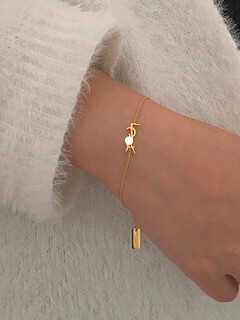 Luruo gwe korean niche design ins style letter bracelet for women l ultra-fine light luxury socialite high-end 18k gold bracelet gold