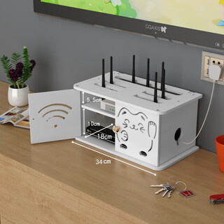 Oin wifi router storage box living room tv set-top box rack row socket organizer wireless optical cat double-layer model (thick plate) for wall hanging dual purpose