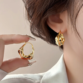 Yican japanese and korean metal retro earrings for women light luxury niche design high-end earrings 2025 new hot style temperament earrings japanese and korean metal retro earrings