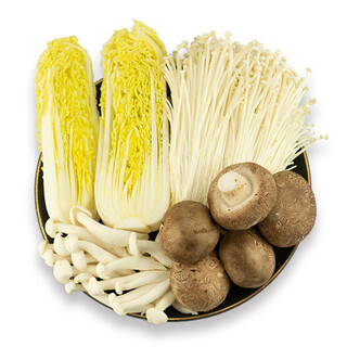 Hot pot season vegetable and mushroom combination 500g (enoki mushrooms + baby cabbage + seafood mushrooms + shiitake mushrooms)
