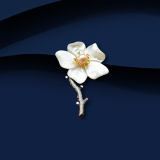 Marco bizzarri pearl flower brooch high-end women's 2024 autumn new high-end retro all-match dress corsage pin accessories mother's day gift birthday gift for elder friends