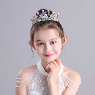 Chimera (chimera) butterfly beaded crown headband children girls princess performance headband headdress birthday gift girl