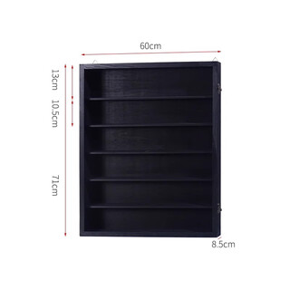Blind box storage display stand hand-made sp black wall cabinet bob doll storage box solid wood with door customization with door. black 6-layer upper layer with height and width 60cm (environmentally friendly paint)
