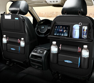 Chuangjingyixuan car seat storage bag car small table storage box car computer desk anti-kick mat multi-functional garbage mysterious black-high quality toyota camry raleigh lingzhixuan highlander c