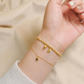 Menbin gold store's new 18k gold bracelet xiaohongshu broken silver bracelet gold-plated sand gold bracelet gold sand gold bracelet