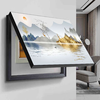 Meter box decorative painting without punching, modern simple living room and restaurant hanging painting, main switch switch box to block distribution box, landscape painting 40*30 covering 32*22-single layer blocking type