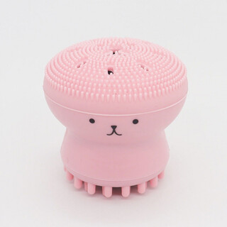 Naojing facial cleansing brush soft-bristled silicone facial cleansing instrument manual massage double-sided deep cleansing pore cleansing brush blackhead remover magic pink octopus facial washing brush single no gift