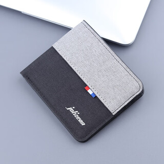 Dijiale short men's canvas wallet contrast color large capacity youth wallet multiple card slots student wallet trendy birthday gift 24 contrast color horizontal black