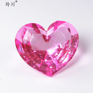 Lingchuan acrylic non-porous transparent heart-shaped gem toy children's ornaments sugar pusher to catch crystal birthday reward gift