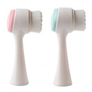 Naojing facial cleansing instrument pore cleaner silicone double-sided cleansing brush manual foaming massage facial cleansing brush soft hair