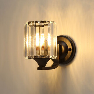 Yilin's new modern minimalist bedroom bedside lamp light luxury crystal wall lamp living room study corridor aisle stairwell lamp 05 models with led three-color light 12w