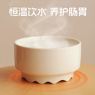 Huayuan pet equipment (hoopet) constant temperature cat ceramic water dispenser yogurt water bowl pet cat bowl kitten warm water dog heated insulated water drinker pure white constant temperature heated water bowl constant temperature heated water bowl 350ml