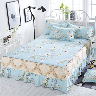Bedspread, bed skirt type bed cover, single piece dustproof protective cover, summer bed sheet, mattress fitted sheet, all-inclusive anti-slip, strong affection, bed skirt 1.2x2.0m
