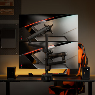 Mechanical arm notebook upside down north arc monitor bracket dormitory dormitory dormitory dormitory upside down computer support column dual screen model can be hung upside down and bear 12kg