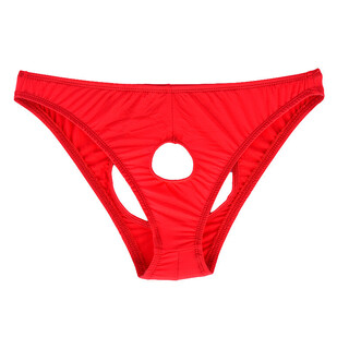 Private delivery sexy underwear men's thong men's underwear sexy fully transparent t-pants passion free to take off red