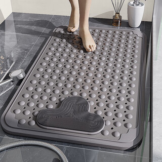 Gudie tpe bathroom non-slip mat pregnant women safety shower room bath anti-fall suction cup floor mat bathroom drain massage foot mat tpe light luxury gray 40x70