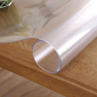 Feather pocket transparent pvc tablecloth soft glass waterproof, oilproof and anti-scalding table mat rectangular coffee table dining table mat crystal plate tablecloth upgraded environmentally friendly pure and odorless frosted 2.0 style width 90cm*160cm