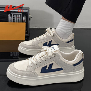 Warrior men's shoes, fashionable flat sneakers, versatile lace-up sports and casual shoes h663t gray/meter/dark blue 42