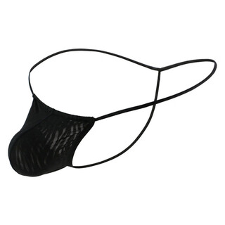 Men's underwear corrugated personality low waist leaking hip thin strap thong comfortable thong sports and fun underwear black l (see description for detailed size)