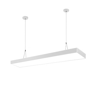 Canmeijia office chandelier led strip lamp classroom lamp rectangular chandelier lamp modern minimalist shopping mall supermarket gym conference room office lamp 50w-white frame