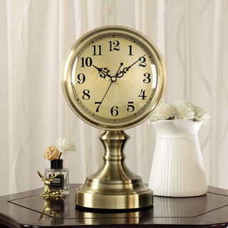 Hanshi (hense) creative simple table clock desktop clock ornament clock desktop pendulum clock living room bedroom high-end table clock hd312 bronze