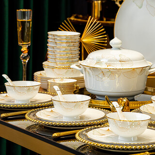 Yunzhihe bowl and dish set household 2025 new high-value tableware set jingdezhen new wedding housewarming gift