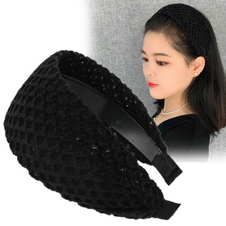 Rongxia wide-brimmed hairband, hairpin, hairpin to cover white hair, female internet celebrity covering artifact, toothed anti-slip hair bundle, black temperament