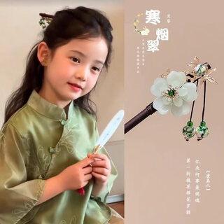 Lexicong wooden hairpin antique chinese style wooden hairpin mid-autumn tassel hairpin simple modern children's hanfu hanyancui