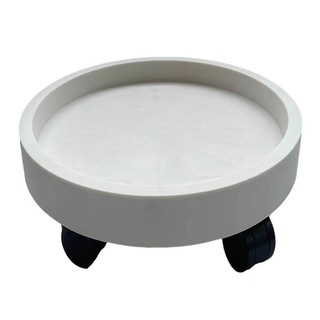 Shuiliren bottled water storage rack universal wheel base bracket large barrel mineral water tray removable shelf portable thickened mobile tray (thickened plastic) white