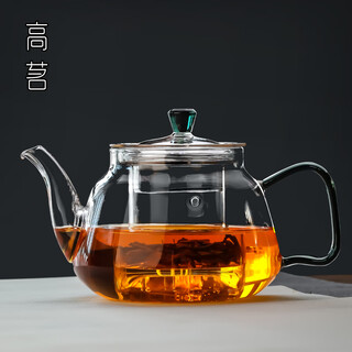 Gaoming glass teapot tea water separation teapot electric ceramic stove open flame heating high borosilicate glass thickened teapot jade teapot single pot 750ml comes with a teapot rope