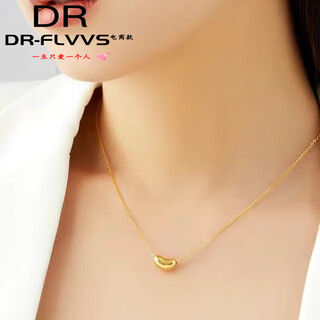 Fat donglai's same style acacia 18k gold necklace gold women's 999 gold 18k gold clavicle chain gold acacia pendant + 18k gold necklace 0.53g