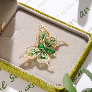 Shixi high-end brooch, fashionable mother's day chinese style gift for mom, birthday, girl gift for best friend, sister, teacher breast, model b (butterfly brooch), literary forest velvet gift box