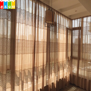 New chinese-style curtains are light-transmitting and opaque. chinese-style antique curtains, bedroom lace curtains, half curtains, living room, study room, camel camel 4 wide