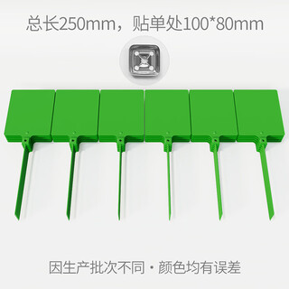 物流吊牌快递挂签塑料快运壹米滴答扎带封条一体标牌挂牌送检标签 有铁100*80绿色100个