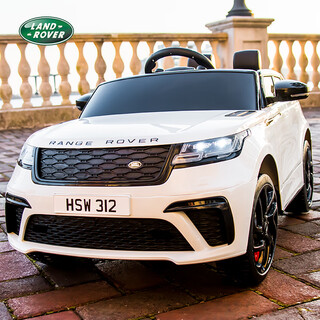 Land rover children's electric car range rover off-road car children's baby toys can sit on people's remote control stroller new year's gift white dual drive bluetooth music + swing + plastic electric drive