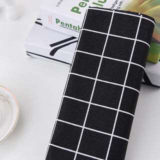 Jiazhilu tablecloth cotton and linen small fresh rectangular tablecloth coffee table cloth tablecloth ins style desk cloth student dormitory tianzi black grid 100*150cm