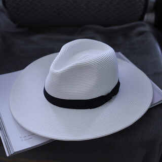 Oufandi large brim men's straw hat sun protection summer large sun hat women's outdoor large brim sun hat good off-white one size adjustable (55-60cm), with windproof rope