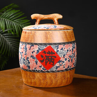 Thick ancient and thin modern jingdezhen ceramic rice jar with lid for household use 10 jin jin equals 0.5 kg 20 jin jin equals 0.5 kg 30 jin jin equals 0.5 kg 50 packs of old-fashioned sealed rice storage box flour rice barrels 10 jin jin equals 0.5 kg