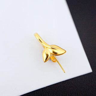 Tan haichun 18k gold buckle jade top bead pendant clip buckle does not fade bean leaf universal au750 bag installation k3-k yellow (small buckle)