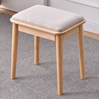 Wen yijia solid wood dressing table stool nordic simple fashion internet celebrity home soft bag makeup stool modern desk stool solid wood color gray cloth cushion