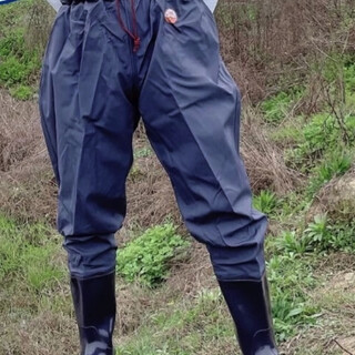 Fishing brand fishing waterproof full-body fishing waders thickened waist pants fishing pants half-length high-top rice planting shoes 37