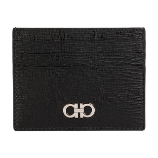 95% new ferragamo men's gancio cow leather card holder card holder 0698914