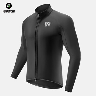 Rockbros windproof cycling clothing long sleeve top men's and women's fleece warm road mountain bike sportswear winter black l