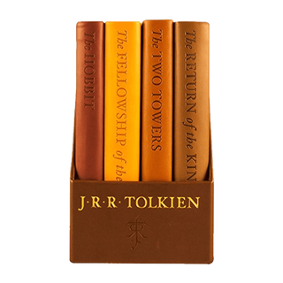 In stock the hobbit + the rings* 4-book collection english original leather cover deluxe pocket book the hobbit and the lord of the rings deluxe...