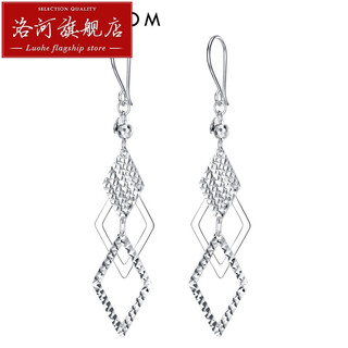 Luohe platinum earrings for women pt950 platinum earrings pt999 ear wire gold earrings platinum ear hooks long jewelry seven pt950 platinum earrings a pair about 3.6g free certificate