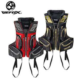 Wefox weihu's new sea fishing multi-functional rock fishing buoyancy vest fishing suit life jacket luya fishing equipment wcx_4025 black red l