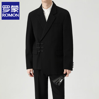 Romon new chinese tunic suit, stand collar, engagement groom suit, men's wedding, high-end national style suit jacket, single jacket m