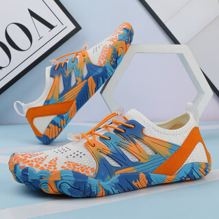 藏美时代速干溯溪鞋男女沙滩鞋防滑登山徒步涉水鞋防割钓鱼赶海礁石鞋凉鞋 PF-313白蓝 升级加厚底 45 标准运动鞋尺码