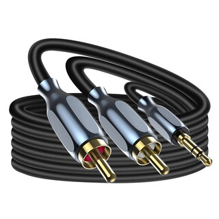 Fosi audio one-to-two audio cable aux cable 3.5mm to rca dual lotus computer mobile phone amplifier speaker audio audio connection cable 3.5mm to rca 1m